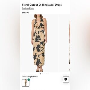 Endless Rose Black and Beige Floral Maxi Skirt